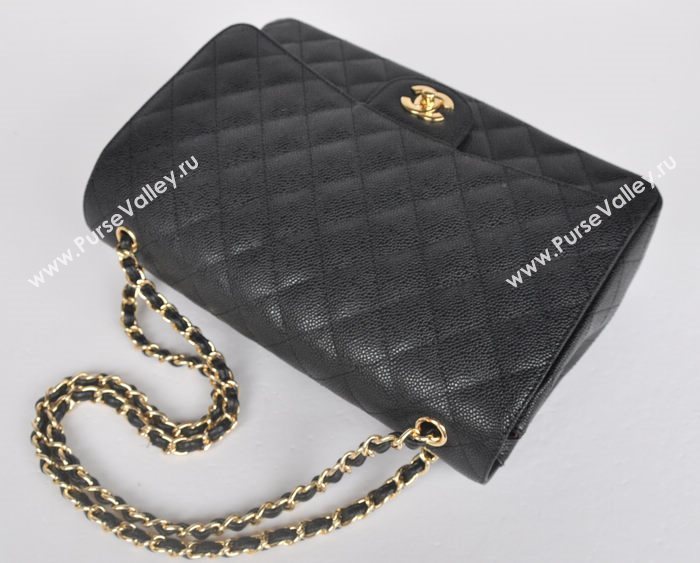 Chanel 58601 maxi large caviar leather classic handbag black bag 5668