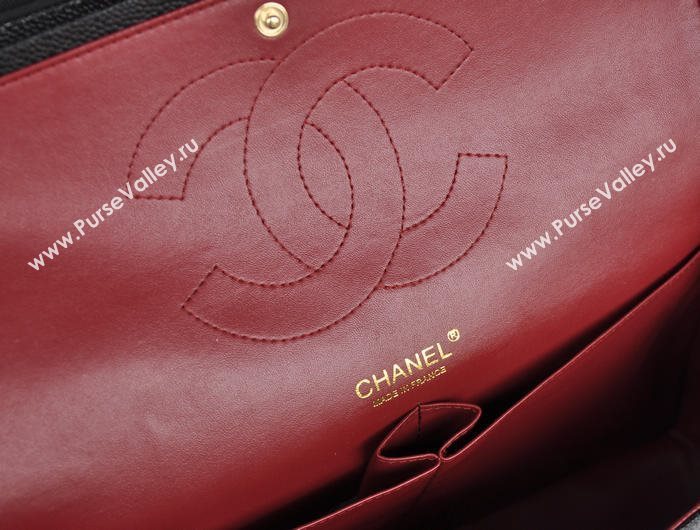 Chanel 58601 maxi large caviar leather classic handbag black bag 5668