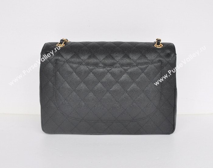 Chanel 58601 maxi large caviar leather classic handbag black bag 5668