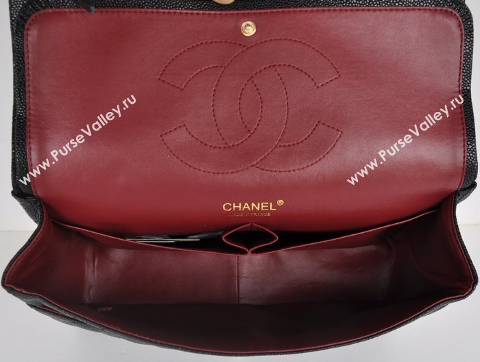 Chanel 58601 maxi large caviar leather classic handbag black bag 5668
