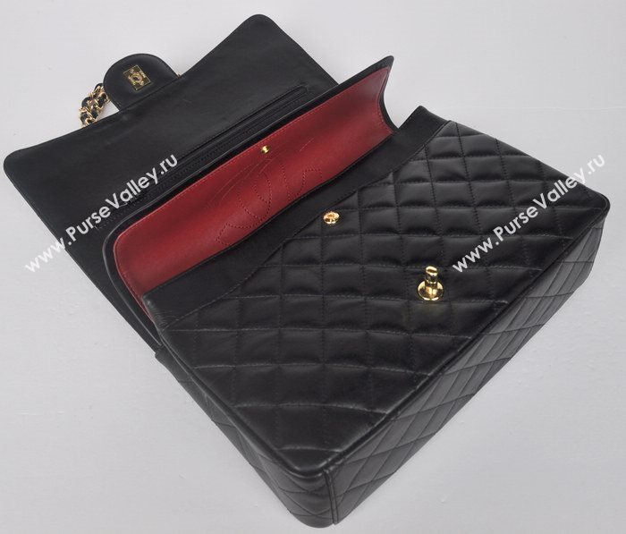 Chanel 58601 maxi large leather classic handbag black bag 5669