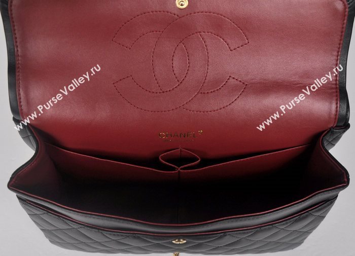 Chanel 58601 maxi large leather classic handbag black bag 5669