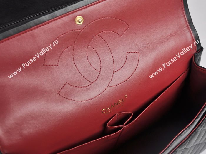 Chanel 58601 maxi large leather classic handbag black bag 5669