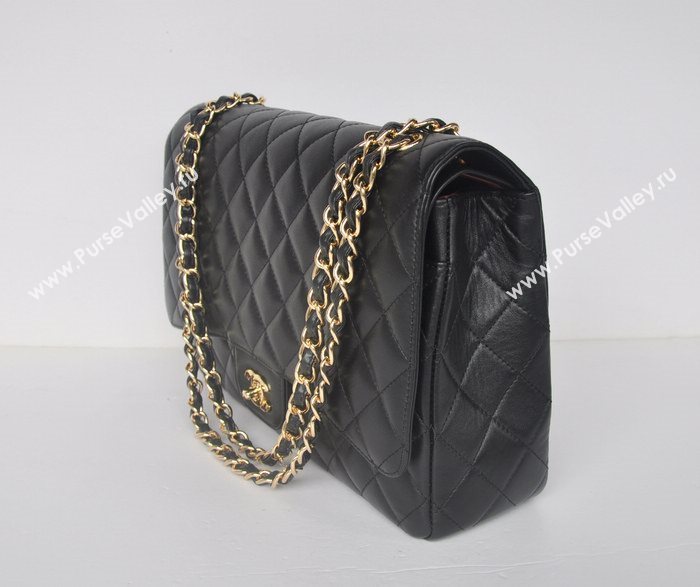 Chanel 58601 maxi large leather classic handbag black bag 5669
