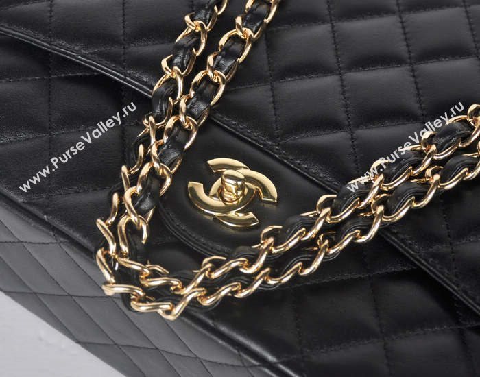 Chanel 58601 maxi large leather classic handbag black bag 5669