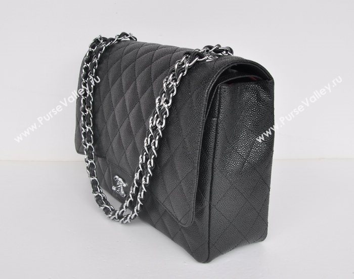 Chanel 58601 maxi large leather classic handbag black bag 5670
