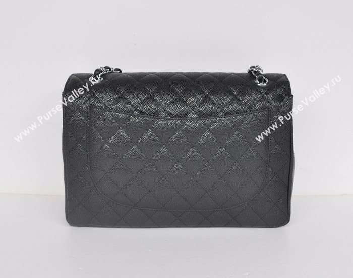 Chanel 58601 maxi large leather classic handbag black bag 5670