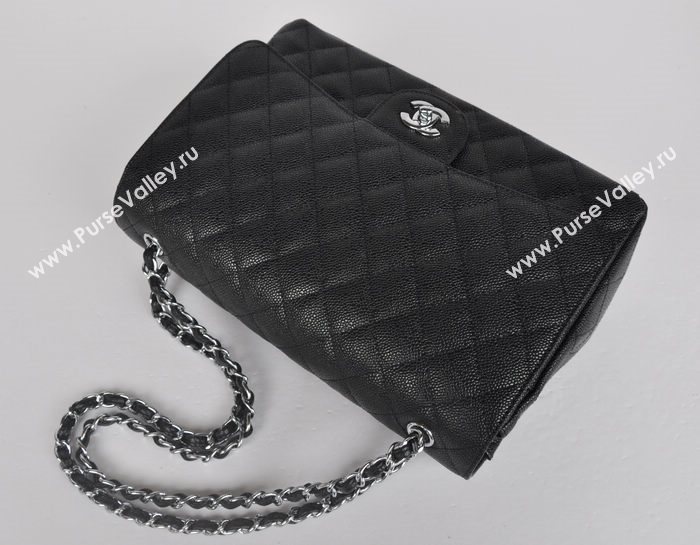 Chanel 58601 maxi large leather classic handbag black bag 5670