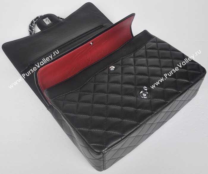 Chanel 58601 maxi large leather classic handbag black bag 5671