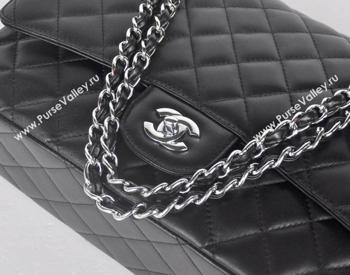 Chanel 58601 maxi large leather classic handbag black bag 5671