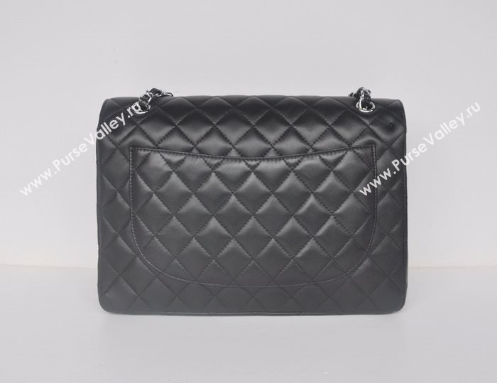 Chanel 58601 maxi large leather classic handbag black bag 5671