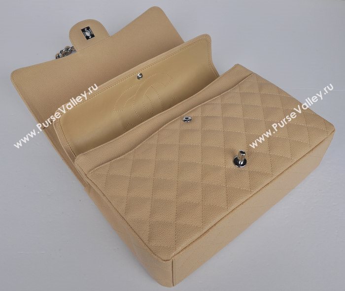 Chanel 58601 maxi large caviar leather classic handbag apricot bag 5672