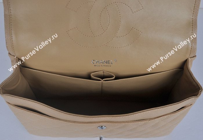 Chanel 58601 maxi large caviar leather classic handbag apricot bag 5672