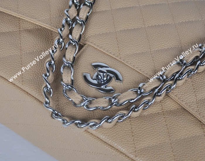 Chanel 58601 maxi large caviar leather classic handbag apricot bag 5672
