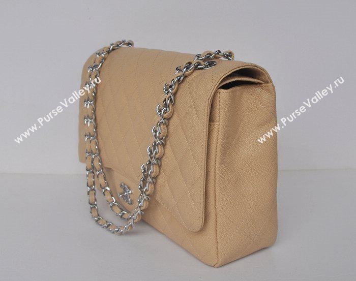 Chanel 58601 maxi large caviar leather classic handbag apricot bag 5672