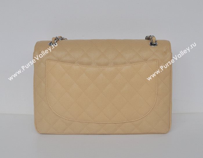 Chanel 58601 maxi large caviar leather classic handbag apricot bag 5672