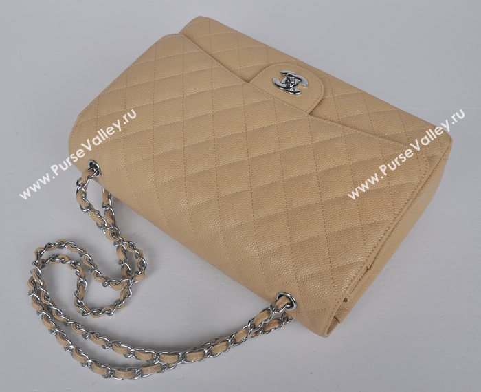 Chanel 58601 maxi large caviar leather classic handbag apricot bag 5672
