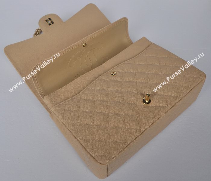 Chanel 58601 maxi large caviar leather classic handbag apricot bag 5673