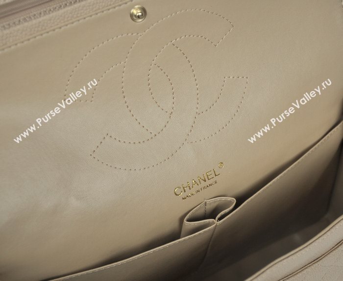 Chanel 58601 maxi large caviar leather classic handbag apricot bag 5673