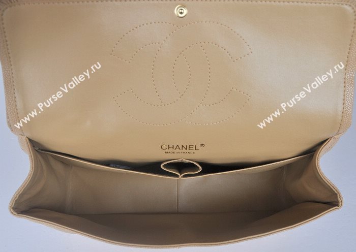 Chanel 58601 maxi large caviar leather classic handbag apricot bag 5673