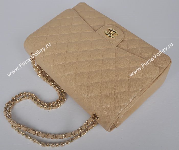 Chanel 58601 maxi large caviar leather classic handbag apricot bag 5673