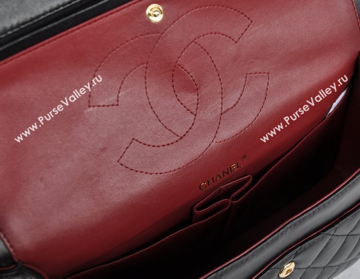 Chanel 58600 JUMBO classic flap handbag black bag 5676