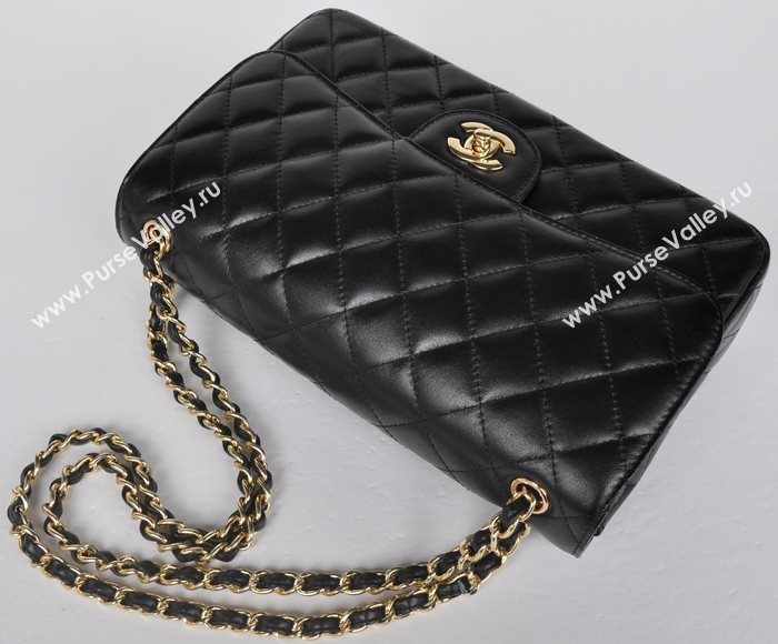 Chanel 58600 JUMBO classic flap handbag black bag 5676