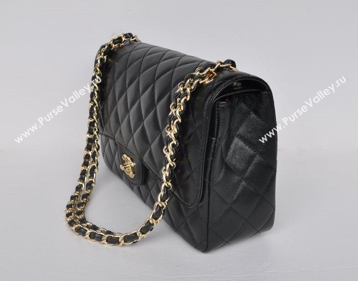 Chanel 58600 JUMBO classic flap handbag black bag 5676
