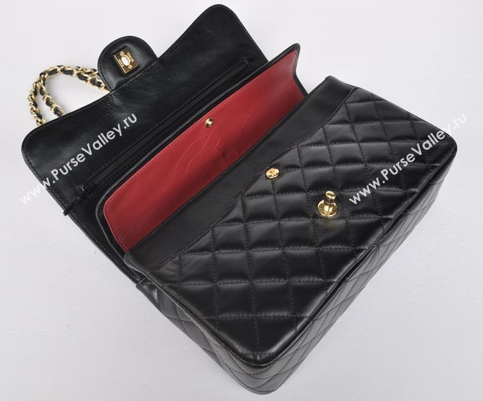 Chanel 58600 JUMBO classic flap handbag black bag 5676