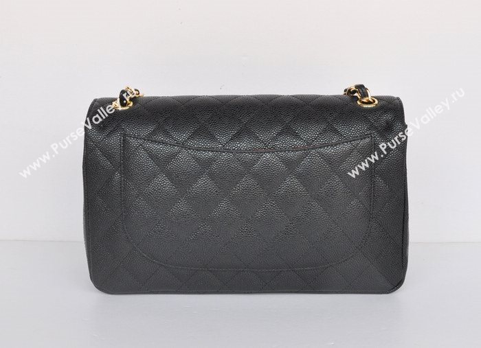 Chanel 58600 caviar JUMBO classic flap handbag black bag 5679