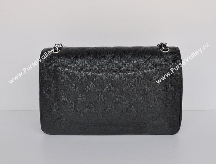 Chanel 58600 caviar JUMBO classic flap handbag black bag 5680