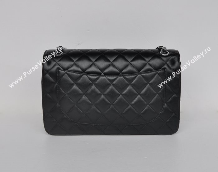 Chanel 58600 JUMBO classic flap handbag black bag 5681