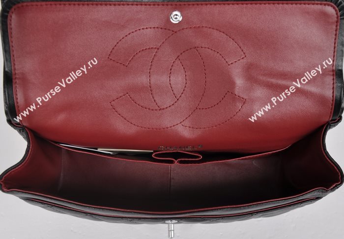 Chanel 58600 JUMBO classic flap handbag black bag 5681