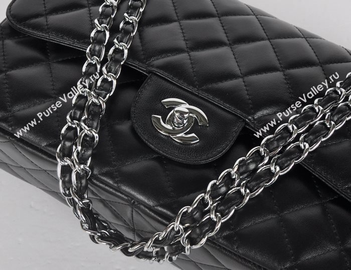 Chanel 58600 JUMBO classic flap handbag black bag 5681