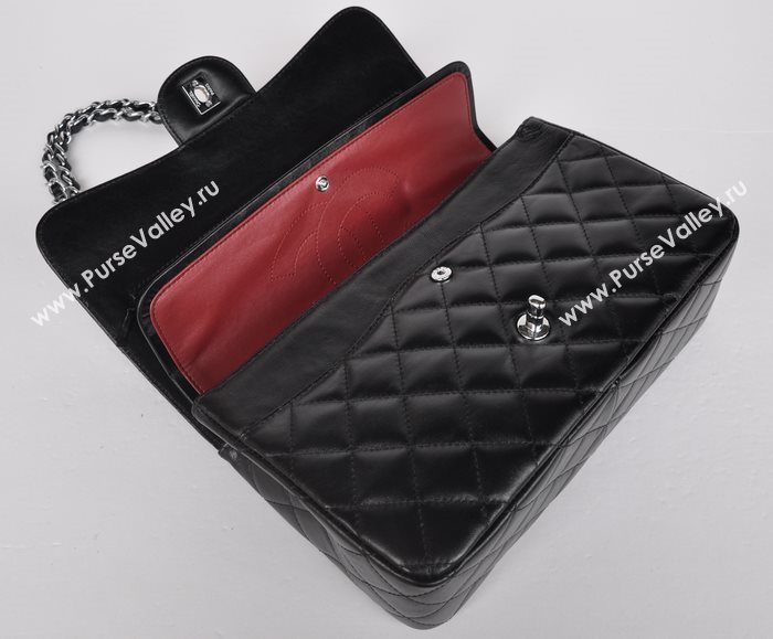 Chanel 58600 JUMBO classic flap handbag black bag 5681