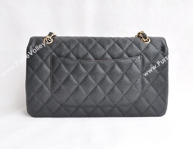 Chanel 1113 large caviar classic flap handbag black bag 5682
