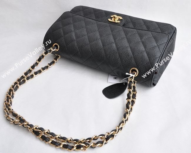Chanel 1113 large caviar classic flap handbag black bag 5682