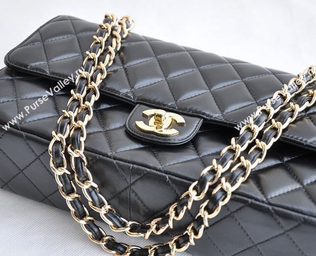 Chanel 1113 large classic flap handbag black bag 5684