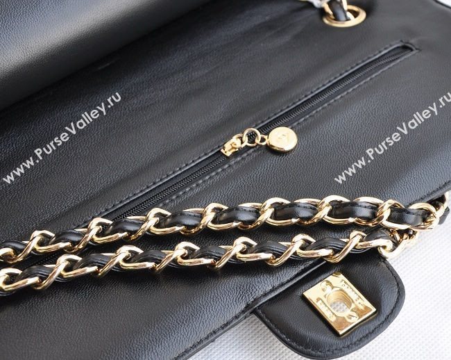 Chanel 1113 large classic flap handbag black bag 5684