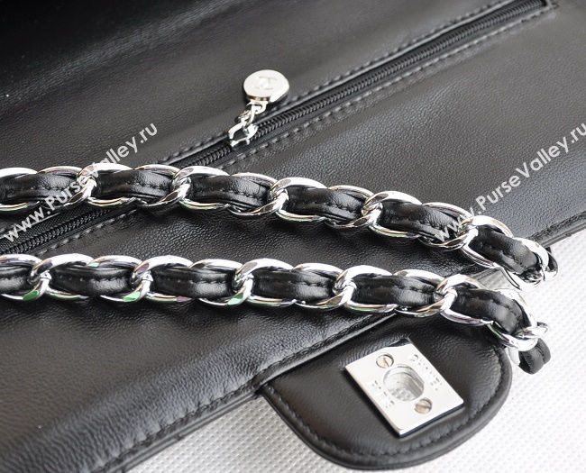 Chanel 1113 large classic flap handbag black bag 5685
