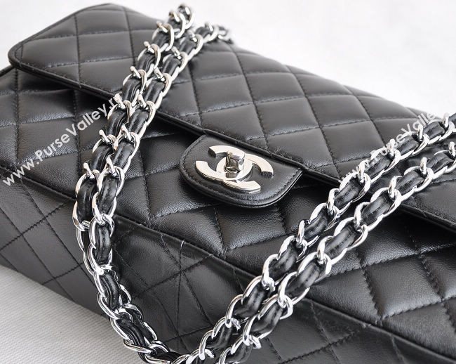 Chanel 1113 large classic flap handbag black bag 5685