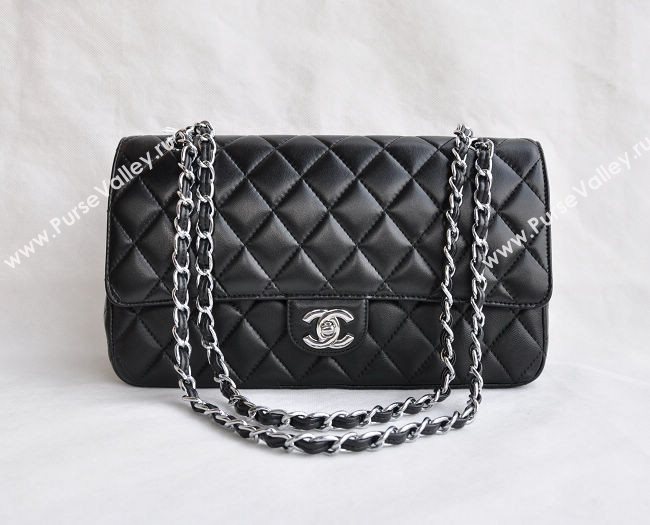 Chanel 1113 large classic flap handbag black bag 5685