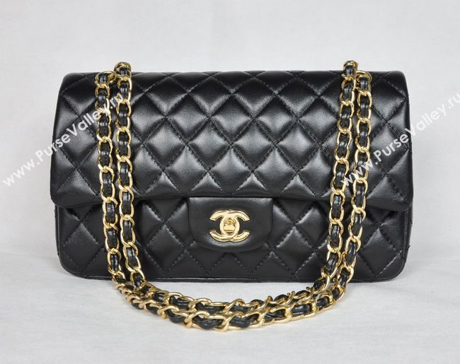 Chanel 1112 classic flap handbag black bag 5686