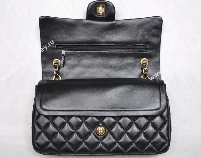 Chanel 1112 classic flap handbag black bag 5686