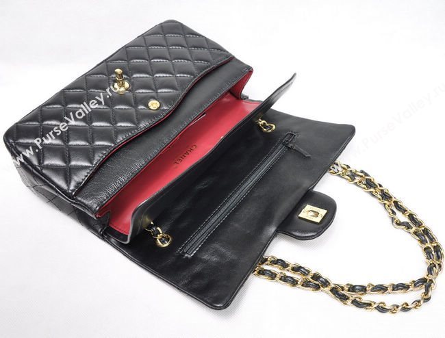 Chanel 1112 classic flap handbag black bag 5686