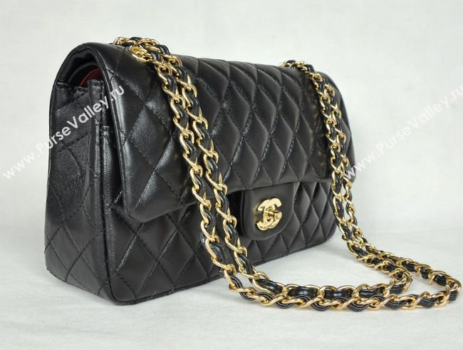 Chanel 1112 classic flap handbag black bag 5686