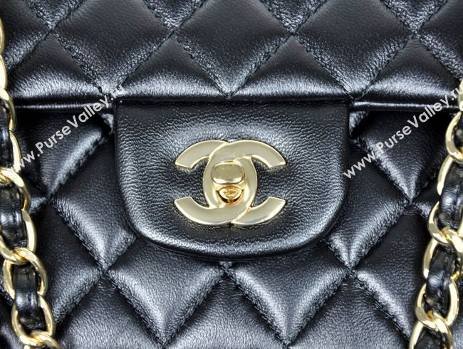 Chanel 1112 classic flap handbag black bag 5686