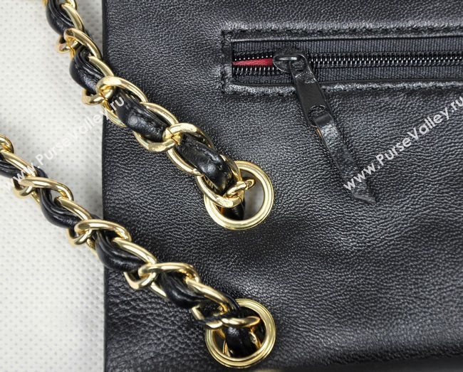 Chanel 1112 classic flap handbag black bag 5686