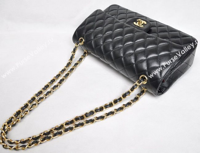 Chanel 1112 classic flap handbag black bag 5686