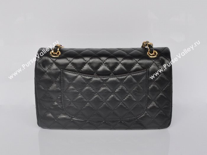 Chanel 1112 leather classic flap handbag black bag 5689